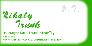 mihaly trunk business card